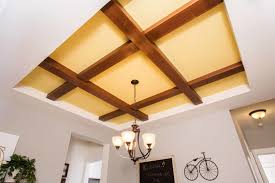 Available in a variety of textures from timber, to distressed, to raised grain looks. Tray Ceiling With Wood Beams R Anell Homes