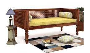 Buy Angelica Divan Teak Finish Online In India Wooden Street Sofa Design Wood Home Room Design Living Room Sofa Design