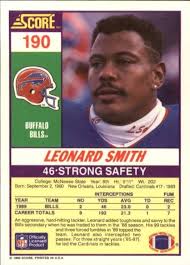 Amazon.com: 1990 Score Football Card #190 Leonard Smith : Collectibles &  Fine Art