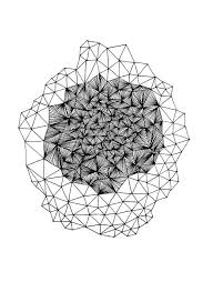 Geode Art Print Abstract Geometric Black And White Triangles Line Drawing Minimalist Modern Wall Art Print Dessin Noir Et Blanc Op Art