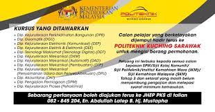 Politeknik Kuching Sarawak على تويتر Permohonan Secara Walk In Ke Diploma Di Politeknik Kuching Sarawak Pks Sesi Disember 2018 Dibuka Untuk Lepasan Spm Sijil Kolej Komuniti Sijil Politeknik Ikm Sijil Skm Tahap 3 15 29
