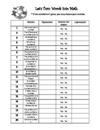 Writing Algebraic Expressions Practice Translate Words Into Math With Clu Algebraic Expressions Writing Algebraic Expressions Translating Algebraic Expressions