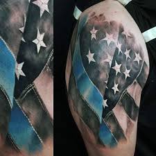 Half Sleeve Black American Flag Tattoo Top 51 Best Thin Blue Line Tattoo Ideas 2020 Inspiration Guide Half Sleeve Tattoos For Guys Half Sleeve Tattoos Designs Half Sleeve Tattoo