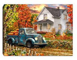 Farmhouse Memories Lighted Tabletop Canvas 8x6 In 2021 Autumn Scenery Autumn Painting Fall Pictures