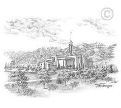 Mt Timpanogos Utah Temple Sketch Lds Artwork Utah Temples Temple Drawing