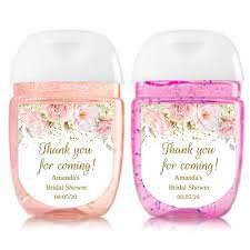 Pink Hand Sanitizer Labels Bridal Shower Personalized Thank You Mini Hand Sanitizer La Bridal Shower Gift Bags Bridal Shower Party Favors Bridal Shower Favors