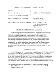 ARMED SERVICES BOARD OF CONTRACT APPEALS Appeals of -- Pyrotechnic  Specialties, Inc. Under Contract No. W52PIJ-04-C-0098 APPEARA
