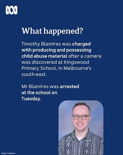 A Melbourne teacher accused of secretly filming primary students in toilets has been denied bail, to the relief of parents at his school. Timothy Blamires was charged with producing and possessing ch