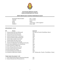 Contoh minit bagi edisi terdahulu pembinaan minit mesyuarat biasanya tidaklah terlalu berbeza dengan minit mesyuarat sebelumnya. Minit Mesyuarat Pendidikan Islam Bil 2 2020 Flip Ebook Pages 1 7 Anyflip Anyflip