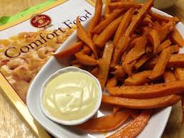 Sweet potatoes are high in vitamin a baking them caramelizes the outside and leaves the inside creamy and tender. Ofa Comfort Food Sweet Potato Fries Honey Mustard Sauce 2014 The Old Farmer S Almanac