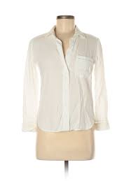 Details About Cloth Stone Women White Long Sleeve Button Down Shirt Xxs Petite