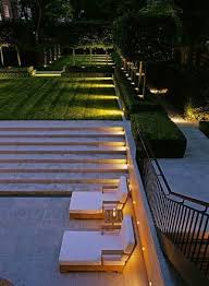 I Like The Idea Of The Stairs Coming Right Off The Grass To A Stone Landing Modern Landscaping Landscape Lighting Design Modern Landscape Lighting
