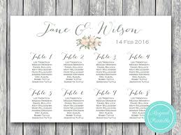 Custom Wedding Seating Chart Printable Wd11 Seating Chart