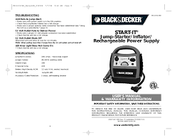 Black And Decker 300 Amp Jump Starter Manual Black Decker 300 Amp Jump Starter Inflator Specifications Manualzz