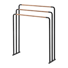 It is completely made of wood. Buy Yamazaki Freestanding Towel Rack Black Amara