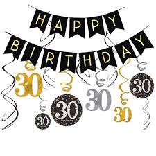 Why should men have all the fun? Gold 30th Birthday Decorations For Women Men Happy 30th Birthday Banner For Female Male 30th Birthday 0utfit Home Kitchen Arts Crafts