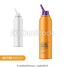 Download Matte Aluminum Nasal Spray Bottle With Label Matte Aluminum Bottle With Sprayer For Nasal Spray 125 Ml Photo Realistic Canstock