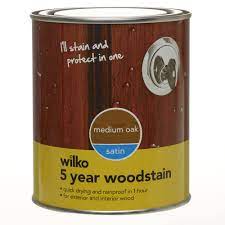 Wilko Satin 5 Year Woodstain Medium Oak 750ml Wilko