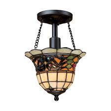 Titan Lighting Tiffany Buckingham 1 Light Vintage Antique Ceiling Semi Flush Mount Light Tn 10521 Flush Ceiling Lights Semi Flush Ceiling Lights Elk Lighting