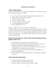 Daun tanda 1 hari sebelum kematian : 1007326 Pengurusan Jenazah