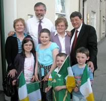 Sinn President Gerry Adams addresses Omagh town hall meeting