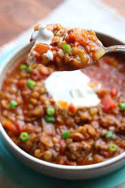 Once it's hot pour in 2 tablespoons of olive oil and add in the ground turkey and diced onion. Instant Pot Ground Turkey Lentil Chili 365 Days Of Slow Cooking And Pressure Cooking