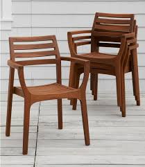 Eucalyptus Stacking Chairs Set Of Four Backyard Furniture Chair Contemporary Cabin