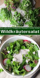 Gemischter Wildkrauter Salat Dailyvegan Rezept Wildkrauter Salat Veganer Salat Rezepte Gesund