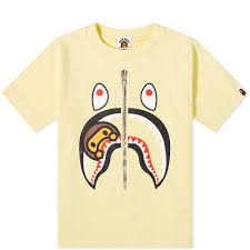 Bape a bathing ape tiger embroidery casual lapel denim pocket jeans jacket coat. A Bathing Ape Kids Milo Shark Tee Yellow End