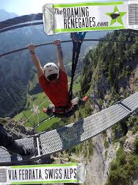 Italian for 'by way of iron', the via ferrata is a permanently installed system of steel rungs and cables that allows you to climb up and over two towering rock fins. Via Ferrata 2000ft Above Lauterbrunnen Valley Swiss Alps The Roaming Renegades