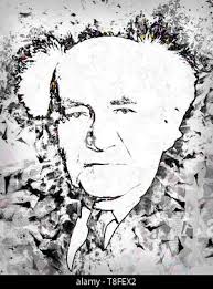 Digitally enhanced image of David Ben-Gurion (born David Grün); 16 October  1886