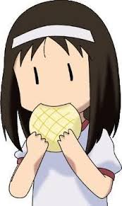 Chibi Version Of Osaka She Eating Sweet Bread Azumanga Daioh Cute Art Anime
