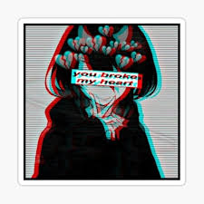 Actes sud nombre de pages: Helfen Sie Mir Glitch Sad Anime Boy Sticker Von Simouser Redbubble