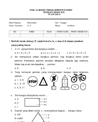 Modul pjj matematika kelas 7 smp semester 1 tahun pelajaran 2021/2022. Soal Uts Genap Matematika Kelas 5 Semester 2 Pdf Mau Belajar