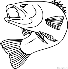 Bass coloring book for kids. Bass Coloring Pages Coloringall
