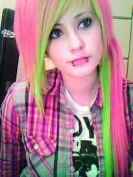 Pink Green Hair Color Bright Multi Rainbow Hairstyle Www Doctoredlocks Com Scene Hair Emo Hair Hair Styles