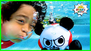 Cartoon animation for children with ryan toysreview!!! Ryan Pretend Play Swimming Underwater Pool Adventure Youtube