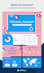 Say Hello To Summer With This Cool And Fresh Google Slides Theme And Powerpoint Template For Your P Powerpoint Design Templates Powerpoint Powerpoint Templates