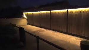 2700k Led Lighting In Privacy Fence Fence Lighting Backyard Fences Fence Design