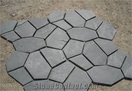 Mongolian spring slate flagstone floor and wall tile provides rustic character and versatility. Black Slate Flagstone Interior And Exterior Floor Decoration Wall Cladding Paving Flooring Tiles Random Paving Etc From China Stonecontact Com