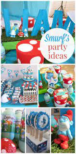 Smurfs centerpiece decoration (3 pack) 3.0 out of 5 stars 2. Smurfs Birthday Liam S First Smurf Birthday Catch My Party Birthday Party Images Smurfs Party First Birthday Parties