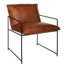 Avec leurs lignes qui suivent. Fauteuil Kanat Cognac Metal Cuir Atmosphera Createur D Interieur