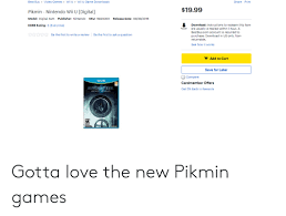 M (mature 17+) user rating, 3.5 out of 5 stars with 3056 reviews. Best Buy Video Games Wii U Wii U Game Downloads Share Print 1999 Pikmin Nintendo Wii U Digital Model Digital Item Publisher Nintendo Sku 5923000 Release Date 09292016 Esrb Rating E