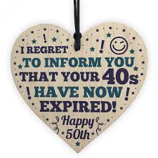27 heartwarming (and hilarious) 50th birthday gift ideas turning 50 is a massive milestone and one we all have to accept as we get older. Novelty 50th Birthday Gifts For Mum Dad Brother Wood Heart
