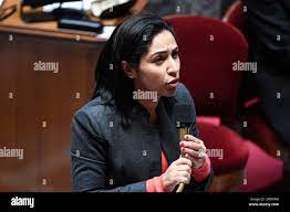 Sarah El Hairy, Secretary of State for Youth and Universal National Service  during a session of questions to the government at The National Assembly in  Paris, France on February 28, 2023. Photo