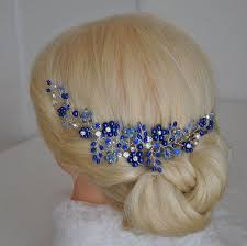 Our breathtaking collection of wedding hair accessories ranges from the sweet to the sublime. Prom Hair Accessories Bridal Hair Vine Cobalt Blue Wedding Hair Styling Accessories Headbands