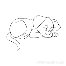 Blue hand drawing of cats. Drawing Sleeping Dog Drawing Cute