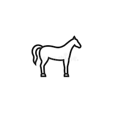 Start by outlining the head and neck. Horse Outline Vector Icon Symbol Or Logo Stock Vector Illustration Of Linear Mustang 139990293
