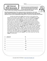 Use our free poster to help your children to learn about them! Add Interest With Synonyms 4th Grade Synonym Worksheets