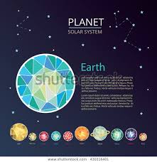 Solar System On Gem Style Sparkling Stock Vector Royalty